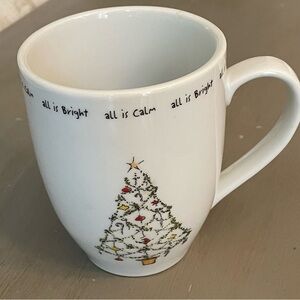 Pottery Barn 'all is calm, all is bright' 10 Oz Coffee/Cocoa Mug